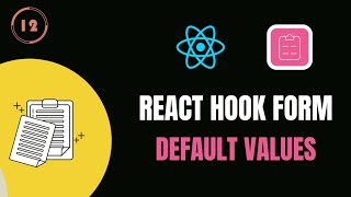 #12 REACT HOOK FORM 📝 - DEFAULT VALUES🚀 | #codewithaswin #yt #reactjs #forms #reacthookform #default