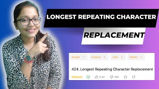 Longest Repeating Character Replacement - Sliding Window - Leetcode Medium - JAVA
