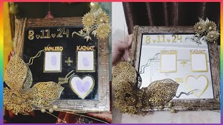 Trending nikkah thumb print frame / how to make nikkah thumb board / DIY Nikkah mirror decor at home