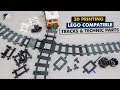 LEGO compatible 3d printing Vol. 2 - train tracks and custom Technic pieces