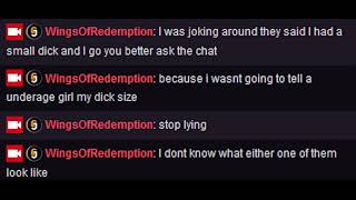 WingsofRedemption's RANTING PITY Stream lasts EIGHT minutes! Included Screenshots!