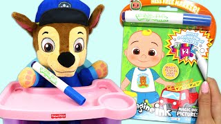 Learning with Paw Patrol Baby Chase & Cocomelon Imagine Ink | Educational Coloring Book for Kids!