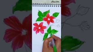 | FLOWER DRAWING EASY WITH DOMS BRUSH PENS | #shorts #doms