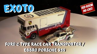 Ford C Type Transporter Martini Porsche Racing / Porsche 935 - By EXOTO / EBBRO  [Showcase 1/43]