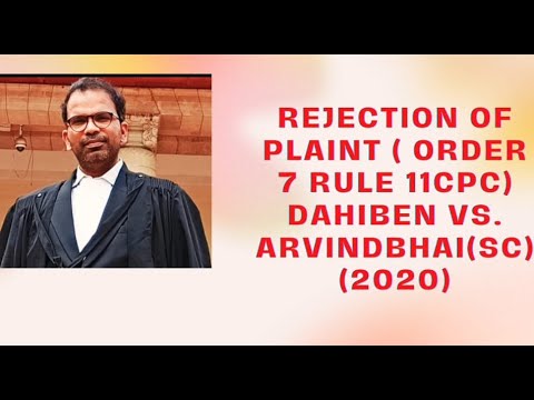 Rejection Of Plaint [ Order 7 Rule 11(a),(d) CPC ] Dahiben Vs ...