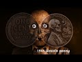 hobonickel 23 079 skull 1945 lincoln wheat penny