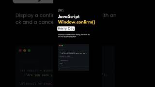 🔔💻 Master JavaScript: Using window.confirm() to Enhance User Interaction! 🚀✨ ||#shorts #shortvideo