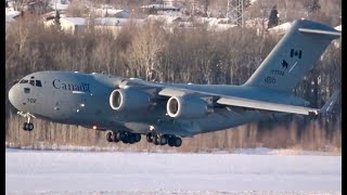 Heavy Military Arrivals - RCAF CC-177 Globemaster, CC-330 Husky, CC-130 Hercules at YQB!