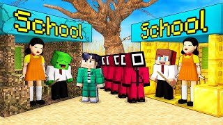 JJ and Mikey: POOR vs RICH Squid Game 2 School Battle in Minecraft - Maizen