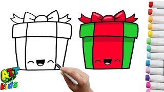 How to Draw a Christmas Present for Kids!!!