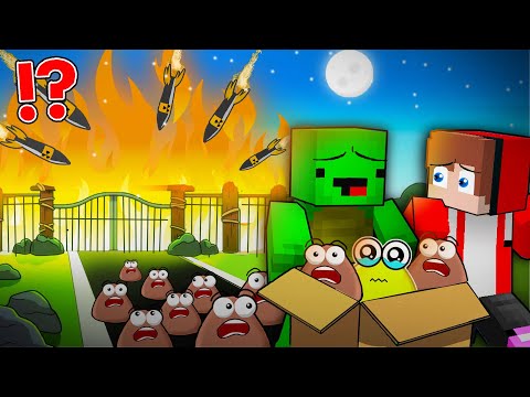 Mikey y JJ SALVAN a Pou y Poulina del MISIL NUCLEAR en Minecraft – Maizen Journey