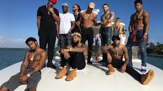 Odell Beckham Jr., Justin Bieber, Trey Songz, Giants PARTY on boat in Miami