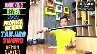 Unboxing Bandai Proplica Nichirin Sword Tanjiro Kamado Demon Slayer (4K HDR video)