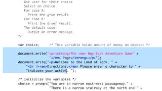 CSCI160 - JavaScript Switch Statement