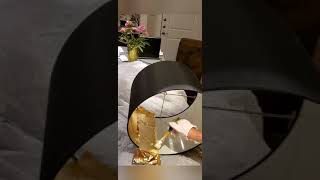 DIY Black Lamp Shade with Gold Lining