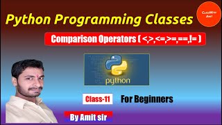 Python Comparison Operators in Hindi by Amit sir. Python Programming class 11. #comparison operator
