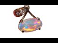 Red Blue Coober Pedy Opal Pendant Diamonds 18k Gold - 8219 | FlashOpal