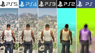 PS5 vs PS4 vs PS3 vs PS2 vs PS1 | GTA - Comparación de Generaciones y Gráficos (4k 60fps)