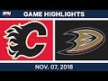 NHL Highlights | Flames vs. Ducks – Nov. 7, 2018