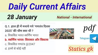 28 January Daily Current Affairs 2025 All Govt Exam SSC PSC RAILWAY UPSC POLICE 👇👇#shots