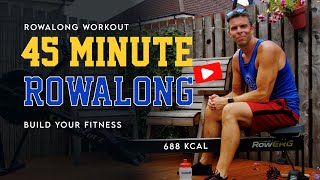 45 minute low to mid intensity rowing workout