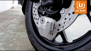 URBAN UR14S Candado Antirrobo Moto Disco con Warning y Alarma 120dB, Alta Seguridad Homologado 14 mm