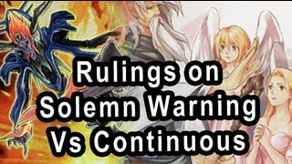 Rulings on Solemn Vs Continuous Spell/Traps