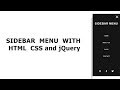 Sidebar Menu with HTML CSS and jQuery