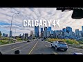 Drive in Downtown - Calgary Canada - 4K