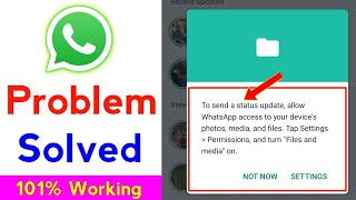 How to solve to send a status update allow whatsapp access to your camera