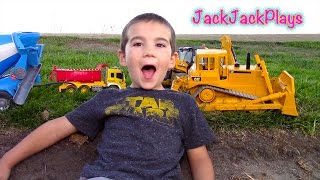 Bruder Toy Trucks for Kids - UNBOXING CAT Bulldozer - Backhoe, Cement Mixer