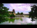 4k 古城西安 夏日黄昏 城墙东北角 ancient city xi an northeast corner of city wall 明代中国现存规模最大、保存最完整的古代城垣（东北隅）