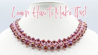 Learn How to Make This Stunning Laced Crystal Netted Necklace