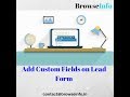 How to Add Custom Field on Lead | Odoo App Feature | Browseinfo #Customfield #odoo #odooapp