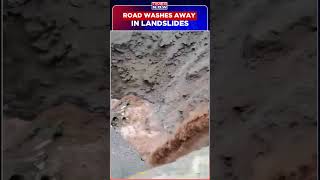 Watch! Road Caves In On Jammu-Srinagar Highway Amid Heavy Rain #shorts