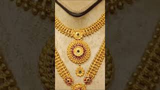 Light Weight Antique Necklace & Haram#jewellery #gold #grt #lalithaajewellery #sktm #necklace