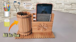 Kerajinan holder HP & Tempat pensil dari stik es krim | Creative crafts