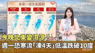 今晚北東變濕涼！　週一恐寒流「急凍4天」　低溫跌破10度｜華視生活氣象｜華視新聞 20250201 @CtsTw