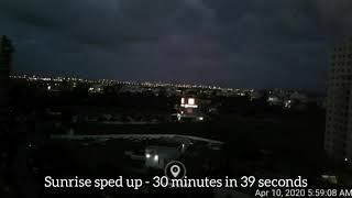 Sunrise sped up - 30 minutes in 39 seconds. Sunrise time lapse.