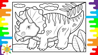 Triceratops Coloring Page  | Dinosaur Colouring Pages | Diviners - Savannah