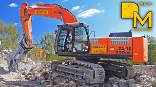 HITACHI ZAXIS 350 + ZAXIS 290 BAGGER BUNKER ABRISS BAUSTELLE #3 ABBRUCH EXTREM