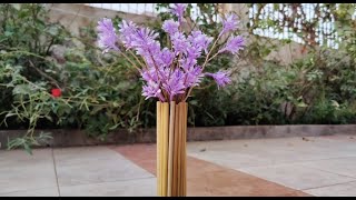 Easy & Beautiful Bamboo Stick Craft | DIY Flower Vase | How To Make Flower Vase Using Bamboo Sticks