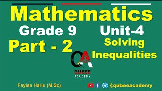 4 Math S Grade 9 Class 9 Unit 4 Solving Inequalities Part 4 New