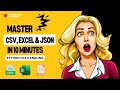 Master CSV, Excel & JSON Files in Python | File Handling in Data Analysis (csv, json, openpyxl)