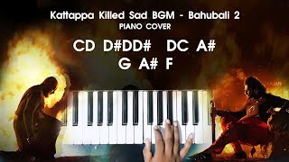 Kattappa Killing BGM - Bahubali 2 Sad Background Music Piano Cover with NOTES | AJ Shangarjan