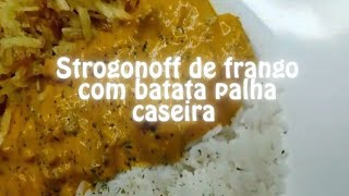 Strogonoff Preparado com ostrinhas de sobre coxa e batata palha caseira @edupatarocheff