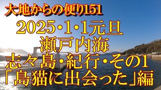 大地からの便り１５１「２０２５・１・１元旦瀬戸内海志々島・紀行その１」「島猫に出会った」編