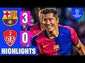 FC Barcelona Vs. Brest 3-0 | EXTENDED HIGHLIGHTS | UEFA Champions League 2024-25 | Dani Olmo Goal