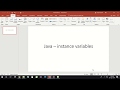 java instance variables, getters and setters, constructors