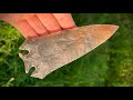 Flint-Knapping an Arrowhead from RAW COASTAL CHERT:  Making a Clay Point!